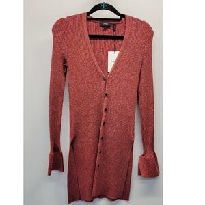 THEORY Women's Rib-knit Mid-length Cardigan In Sunset Multi